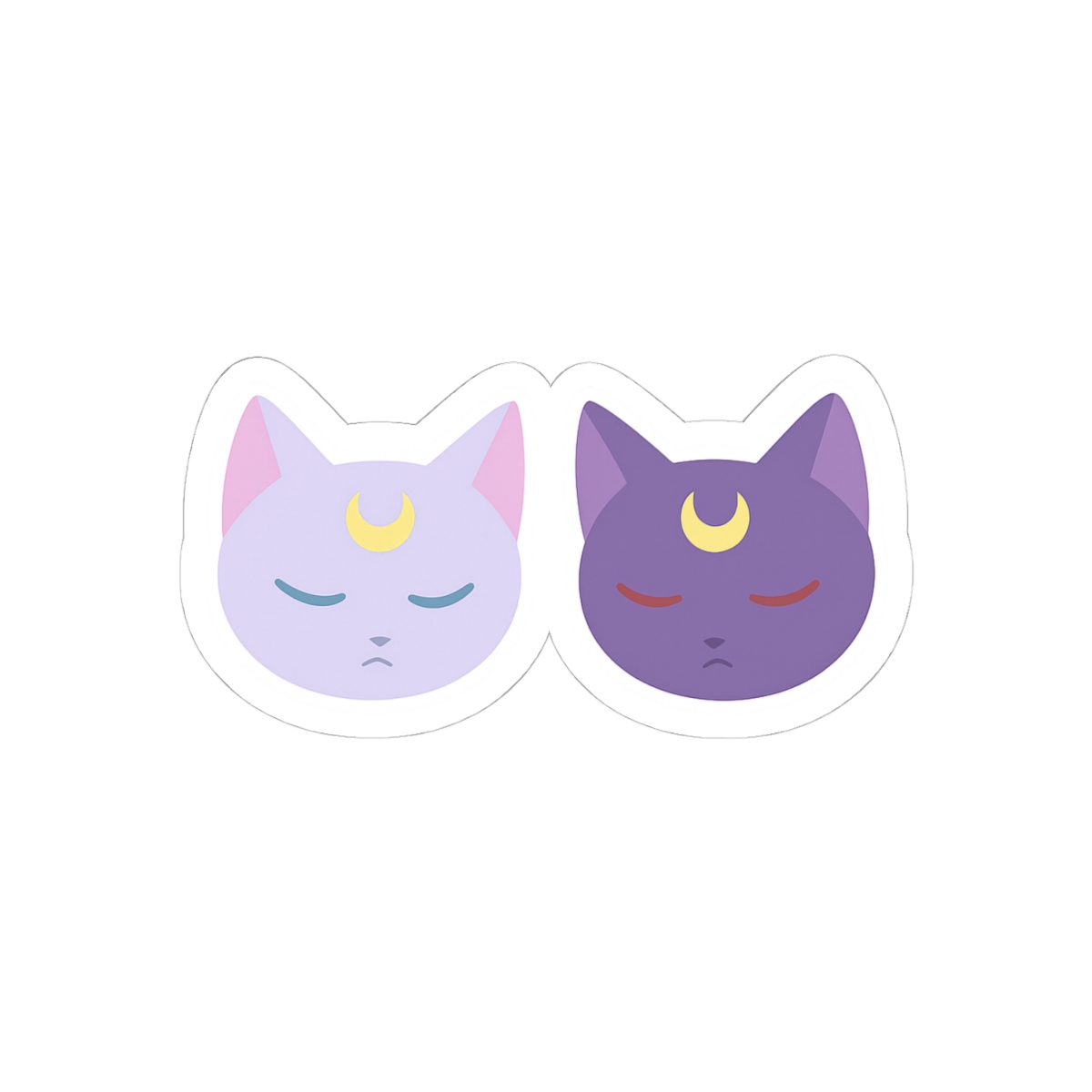 Luna and Artemis Sticker | Cute Sailor Moon Vinyl Decal - alternate angle 1, merchandise