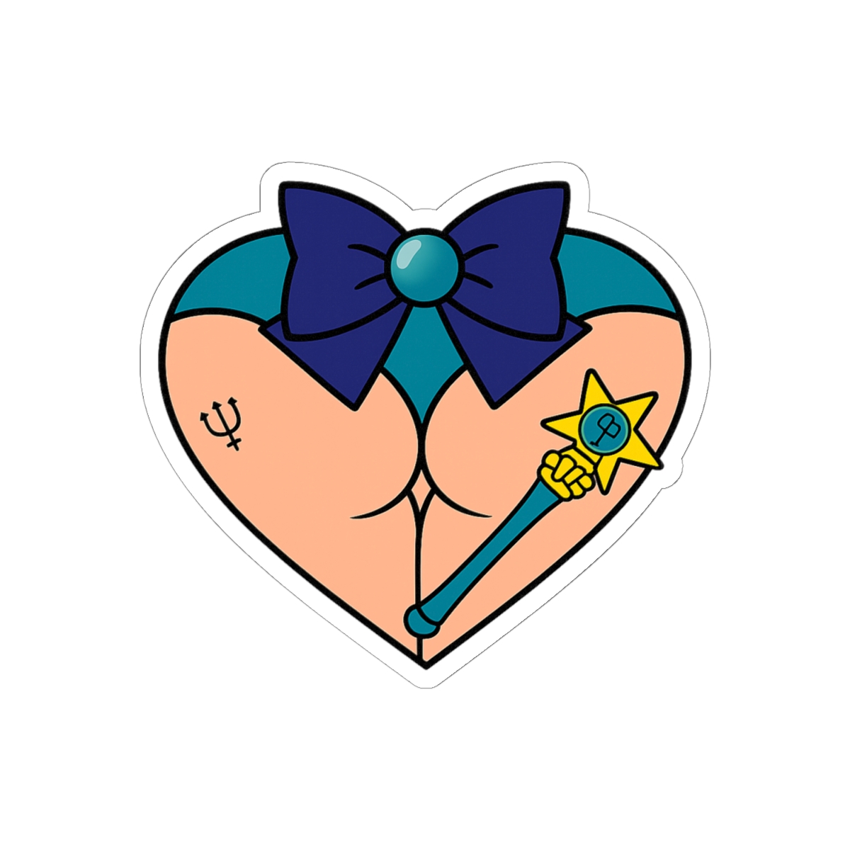 Sailor Neptune Booty Sticker | Cute Anime Vinyl Decal - alternate angle 1, merchandise